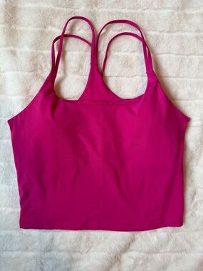 Fabletics Hot Pink Double-Strap Cropped Tank Top